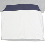 CALVIN KLEIN Mens Grey & Navy Blue & White Short Sleeve Cotton Blend Polo Shirt