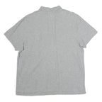 CALVIN KLEIN Mens Grey & Navy Blue & White Short Sleeve Cotton Blend Polo Shirt