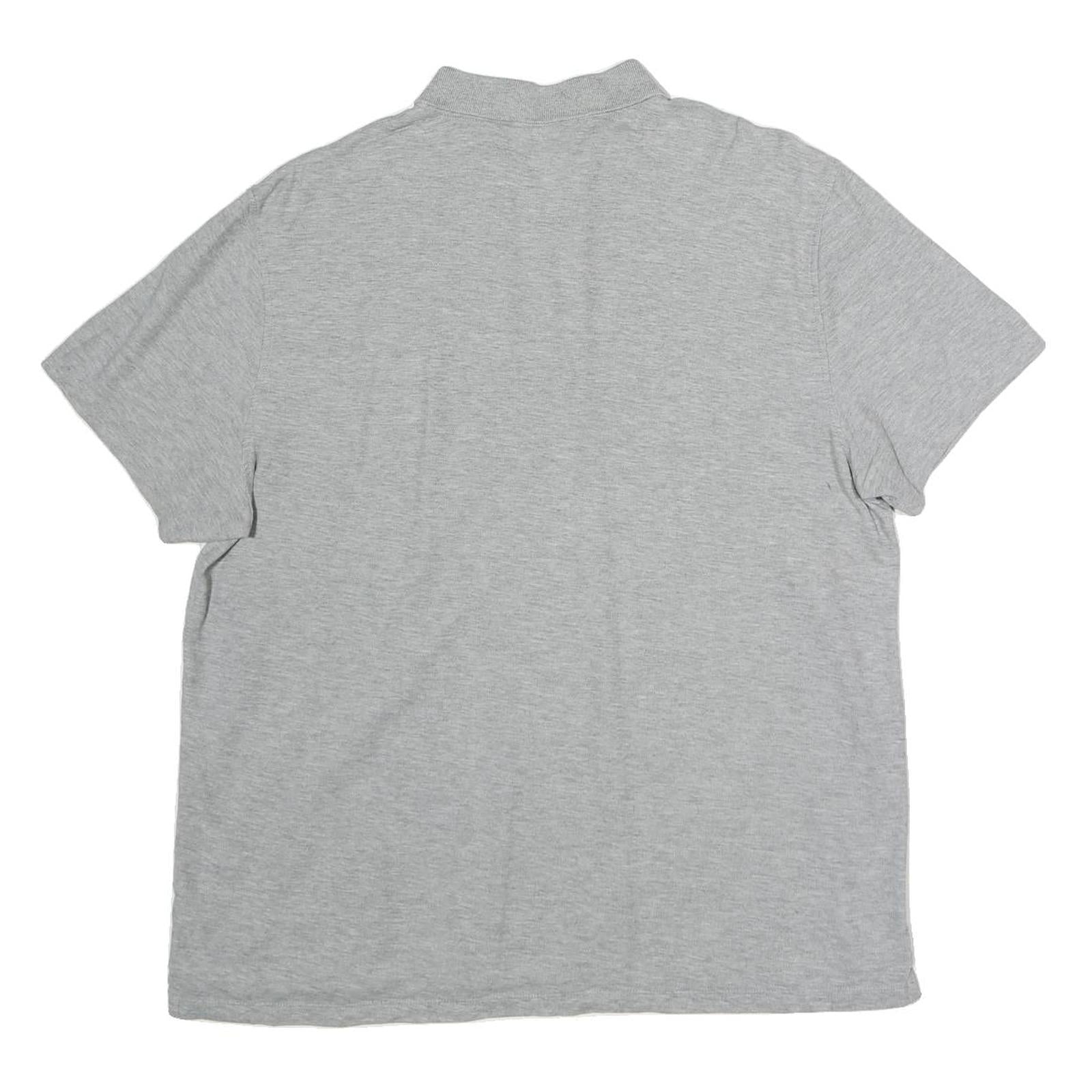 CALVIN KLEIN Mens Grey & Navy Blue & White Short Sleeve Cotton Blend Polo Shirt