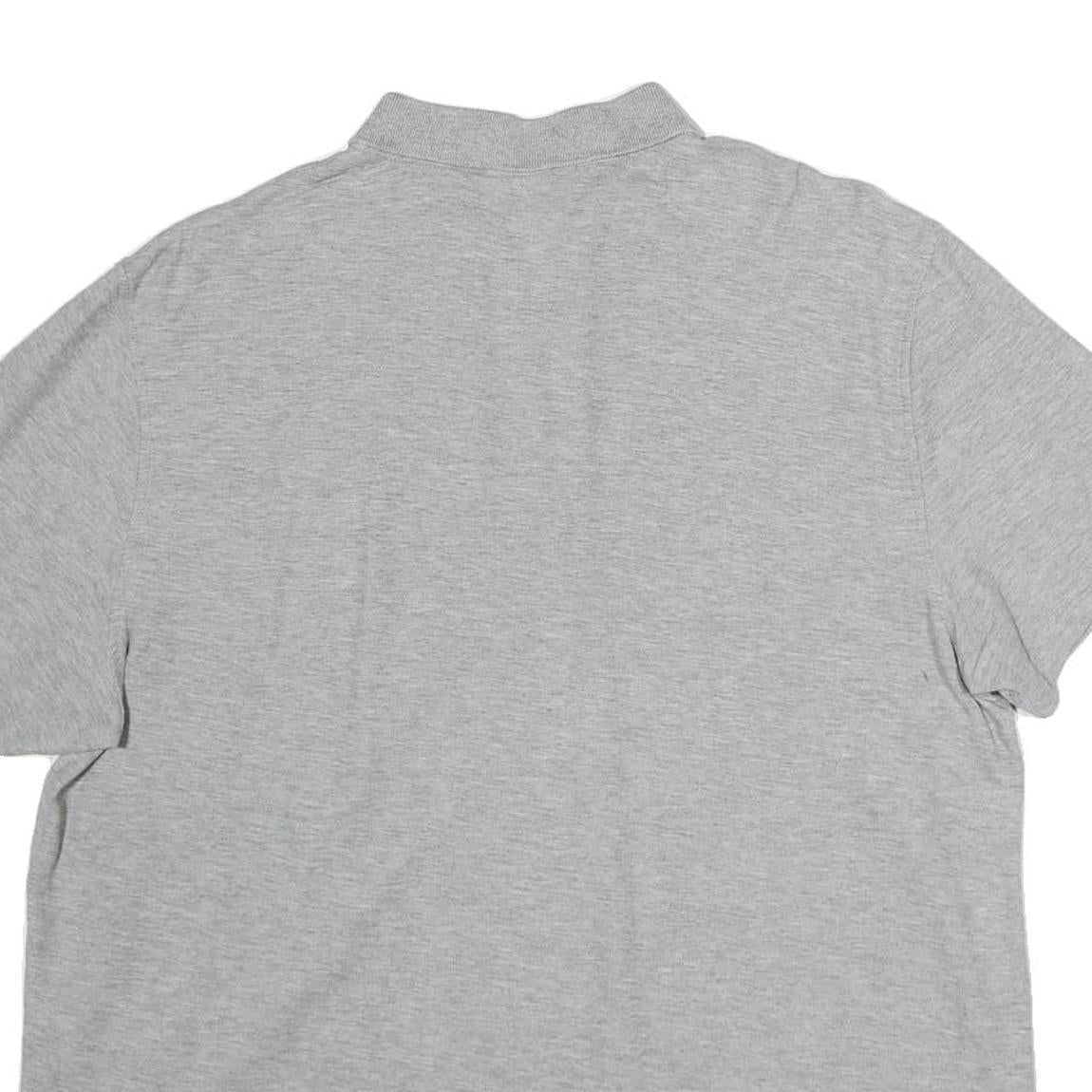 CALVIN KLEIN Mens Grey & Navy Blue & White Short Sleeve Cotton Blend Polo Shirt