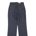 Womens Regular Fit Blue Denim Jeans Cotton Blend Zip W28 L32 Plain Straight