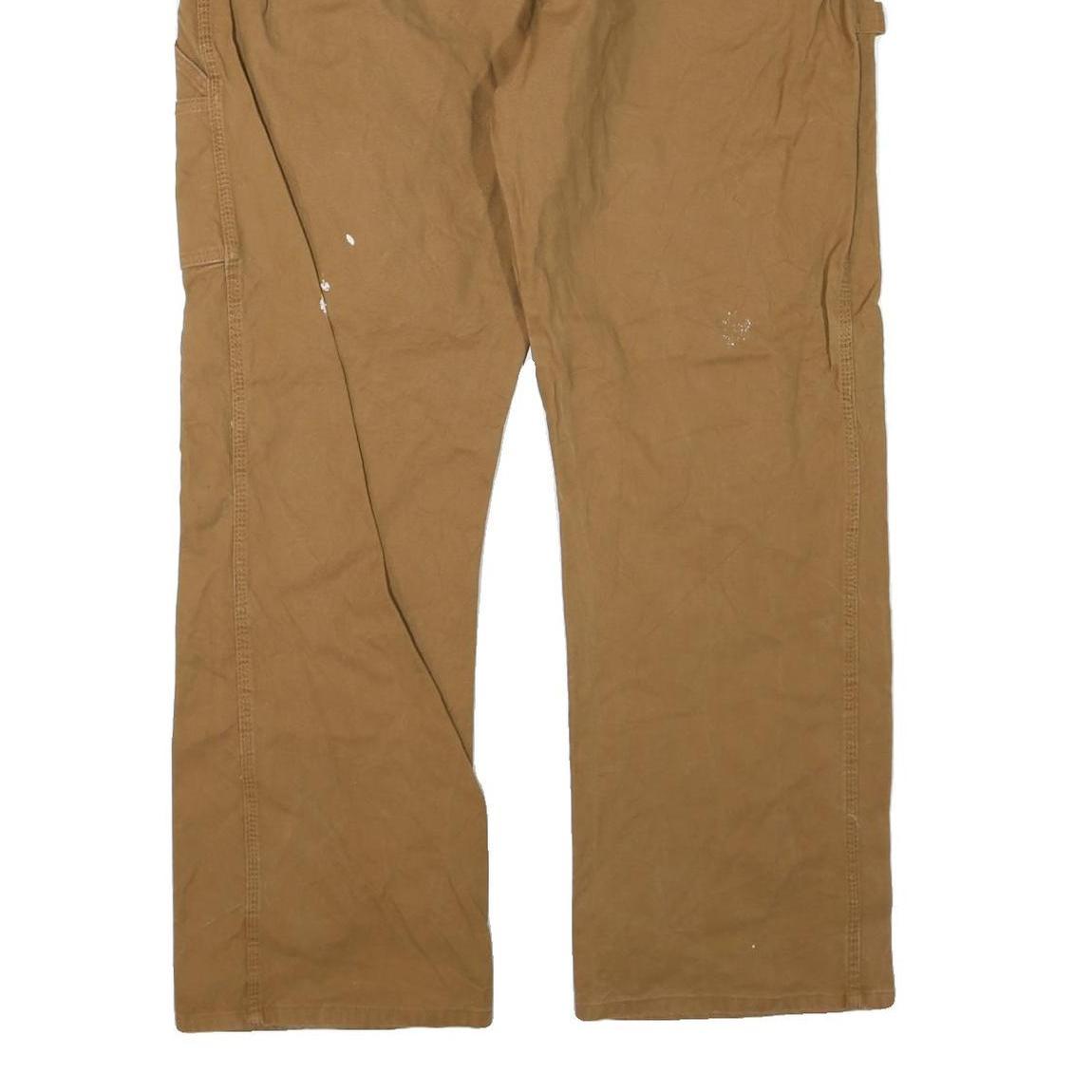 DICKIES Mens Jeans Brown Regular Straight Cotton Blend W44 L32 Workwear Casual