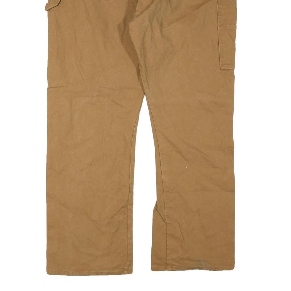 DICKIES Mens Jeans Brown Regular Straight Cotton Blend W44 L32 Workwear Casual