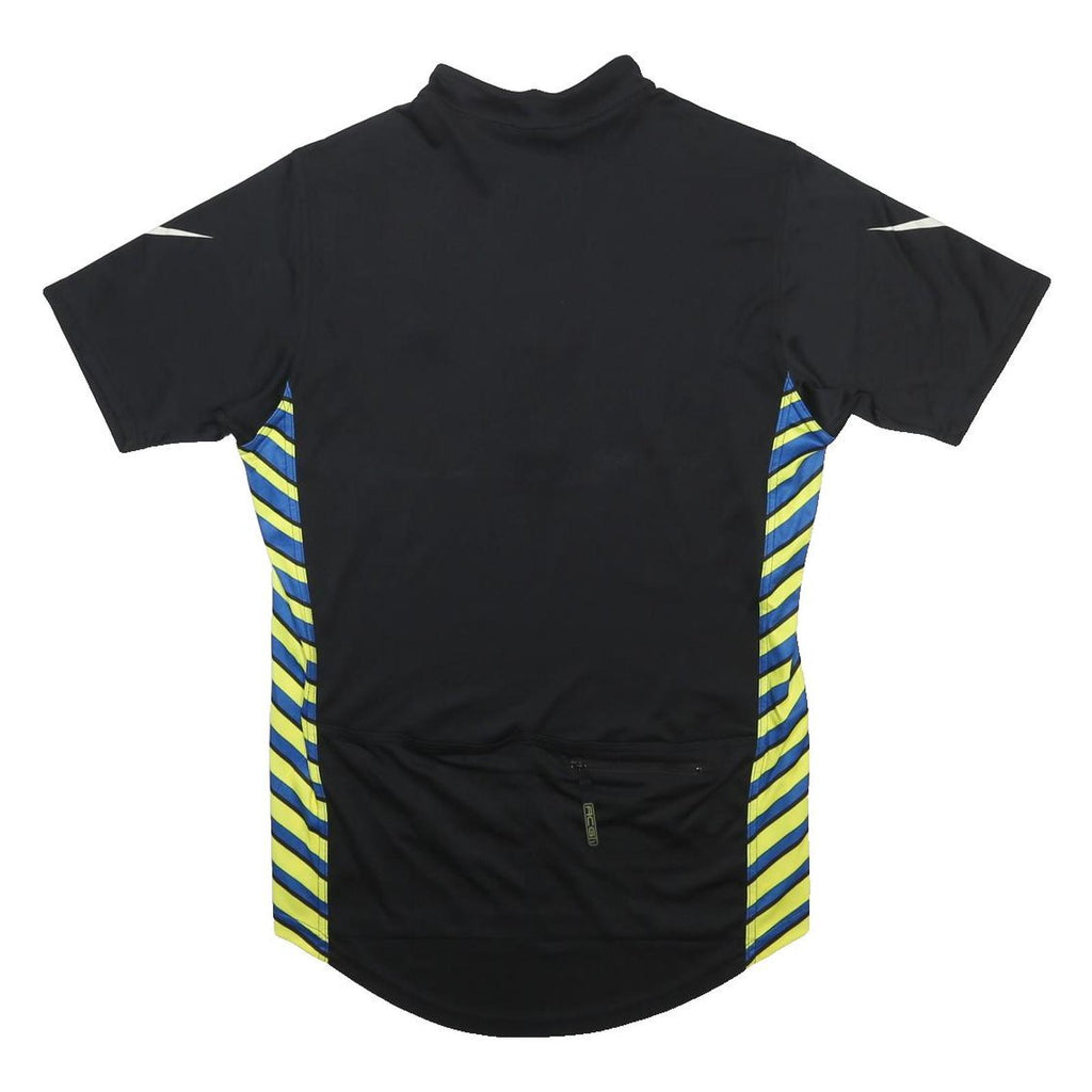 NIKE ACG Mens Black Blue Yellow Zip Front XL Short Sleeve Crew Neck Cycling