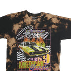 CHEMISTRY Mens Black & Brown Tie Dye Chevrolet Camaro Graphic T-Shirt L Crew