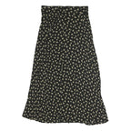 FIELD DAY Womens Black Floral Midi Polyester Blend Pleated Skirt Size S
