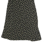 FIELD DAY Womens Black Floral Midi Polyester Blend Pleated Skirt Size S