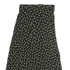 FIELD DAY Womens Black Floral Midi Polyester Blend Pleated Skirt Size S