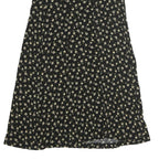 FIELD DAY Womens Black Floral Midi Polyester Blend Pleated Skirt Size S