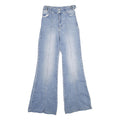 JEALOUS TOMATO Womens Regular Fit Flared Denim Light Blue Jeans W24 L34 Vintage