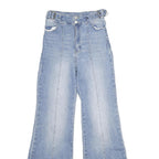 JEALOUS TOMATO Womens Regular Fit Flared Denim Light Blue Jeans W24 L34 Vintage