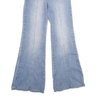 JEALOUS TOMATO Womens Regular Fit Flared Denim Light Blue Jeans W24 L34 Vintage