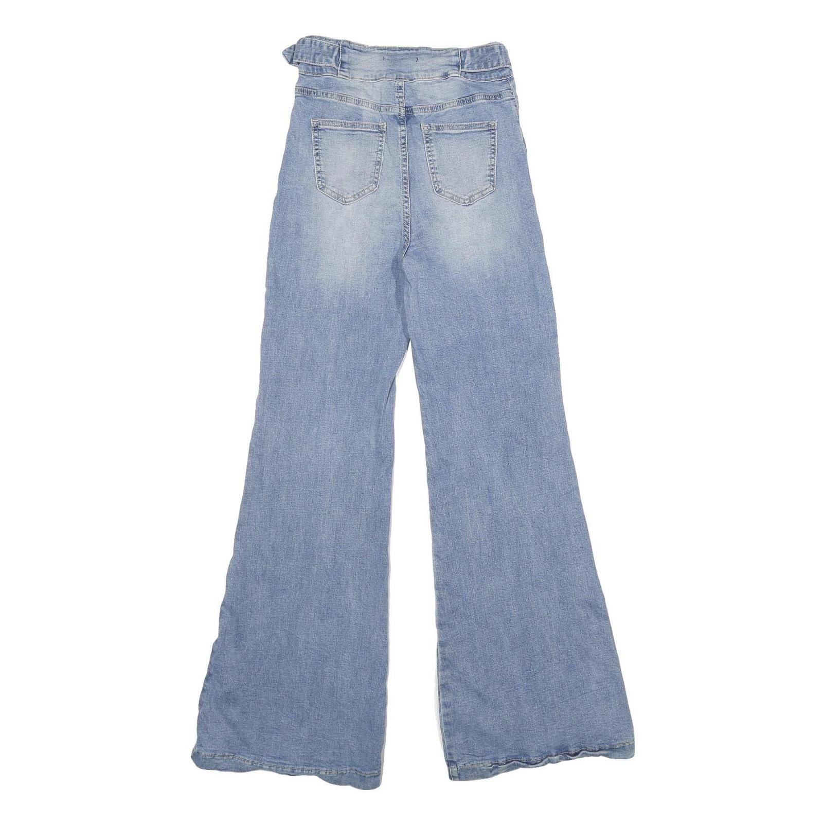 JEALOUS TOMATO Womens Regular Fit Flared Denim Light Blue Jeans W24 L34 Vintage