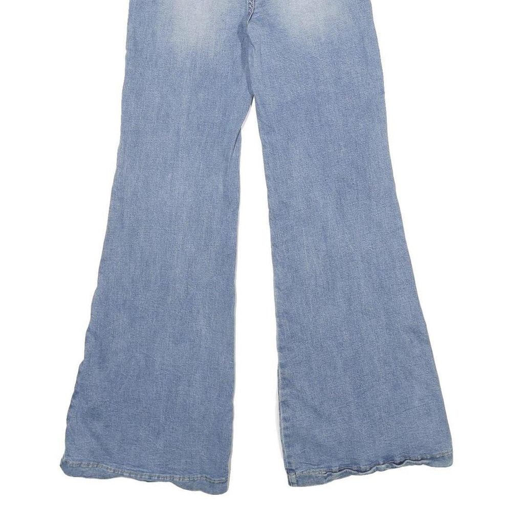 JEALOUS TOMATO Womens Regular Fit Flared Denim Light Blue Jeans W24 L34 Vintage