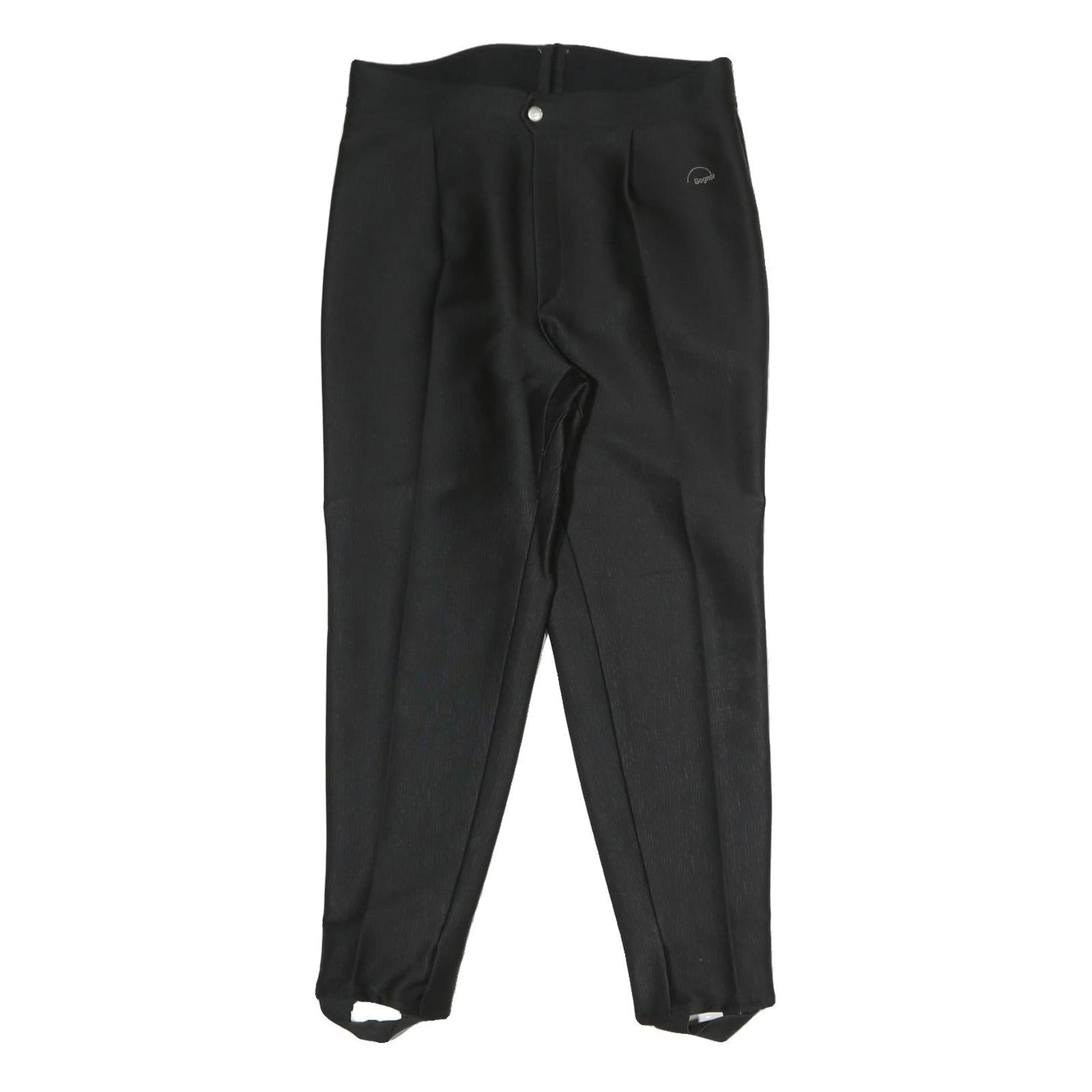 BOGNER Womens Black Cotton Blend Regular Fit Trousers W30 L25 Zip Closure