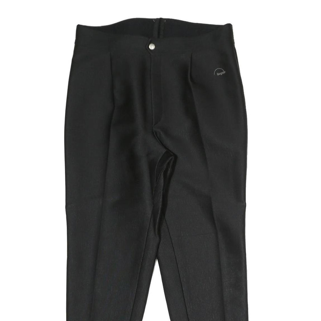 BOGNER Womens Black Cotton Blend Regular Fit Trousers W30 L25 Zip Closure