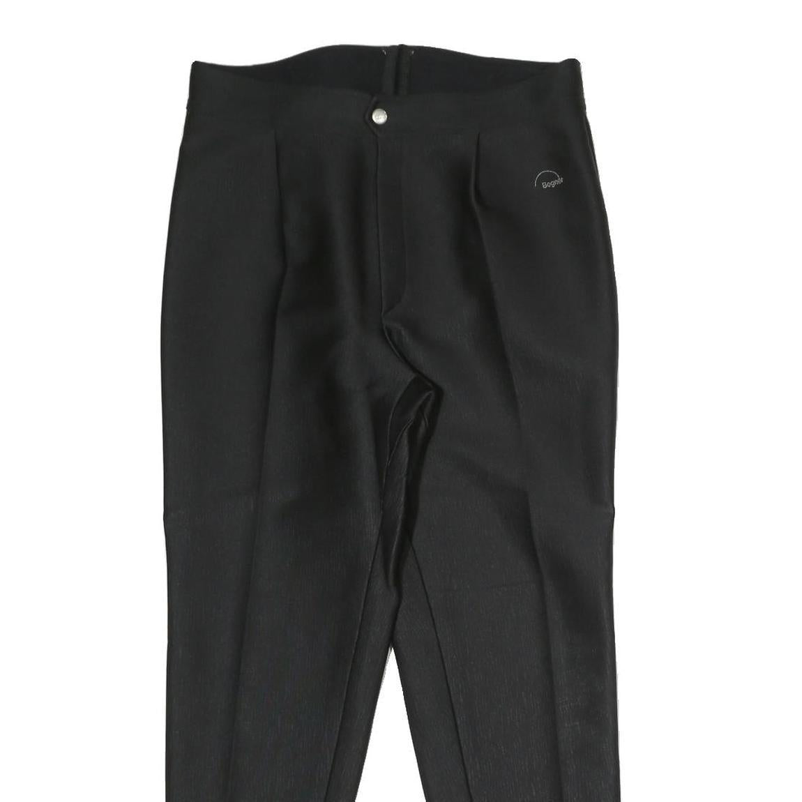 BOGNER Womens Black Cotton Blend Regular Fit Trousers W30 L25 Zip Closure