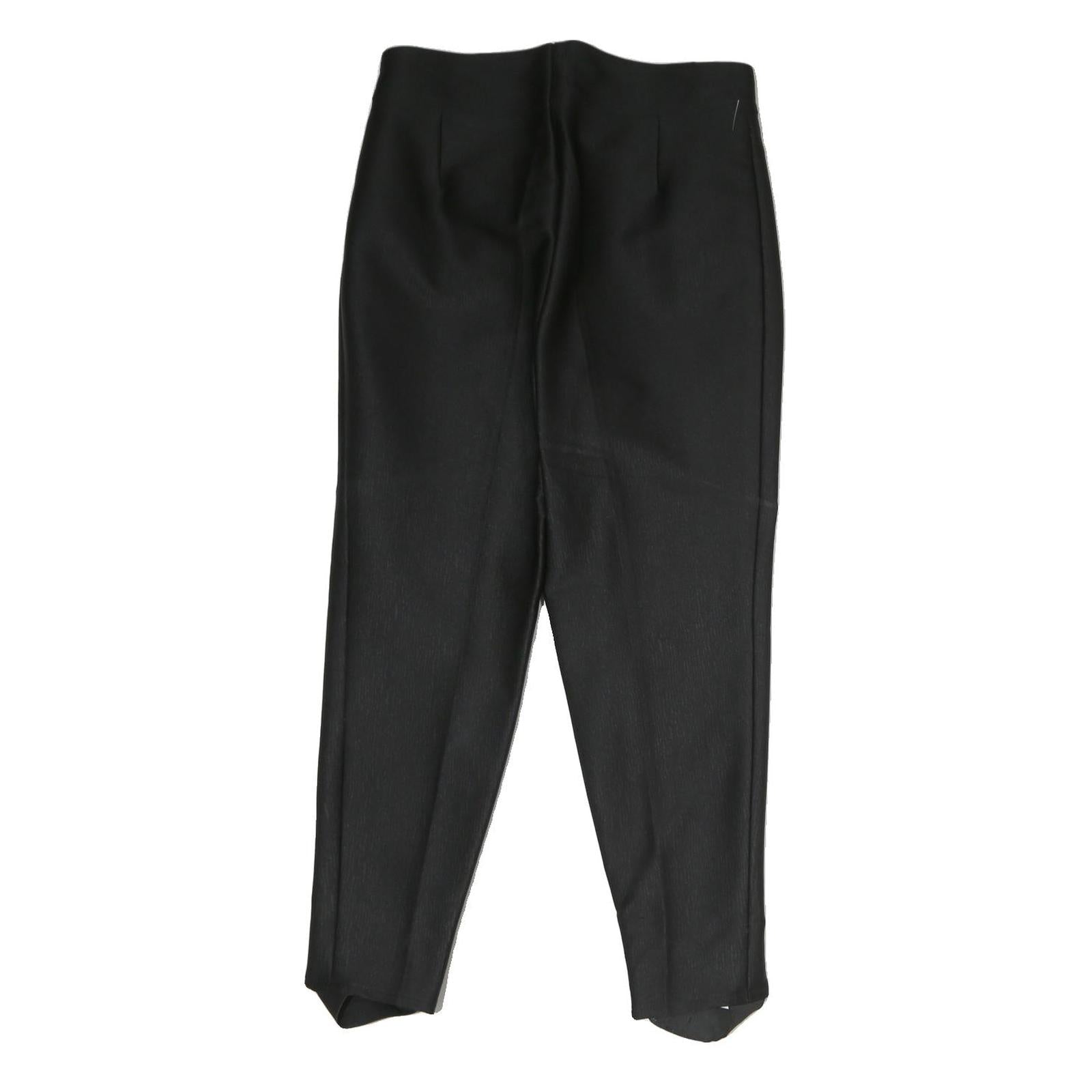 BOGNER Womens Black Cotton Blend Regular Fit Trousers W30 L25 Zip Closure
