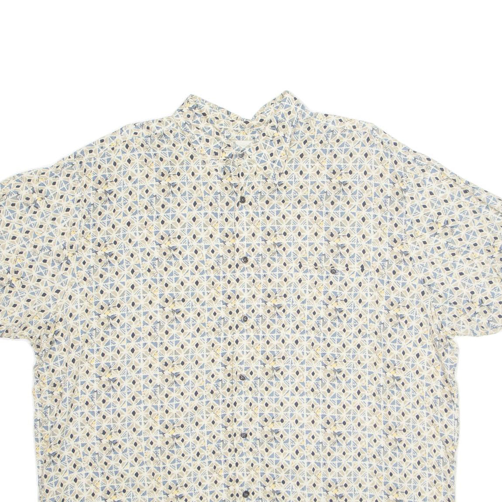 NATURAL ISSUE Mens Hawaiian Shirt Grey Crazy Pattern XL