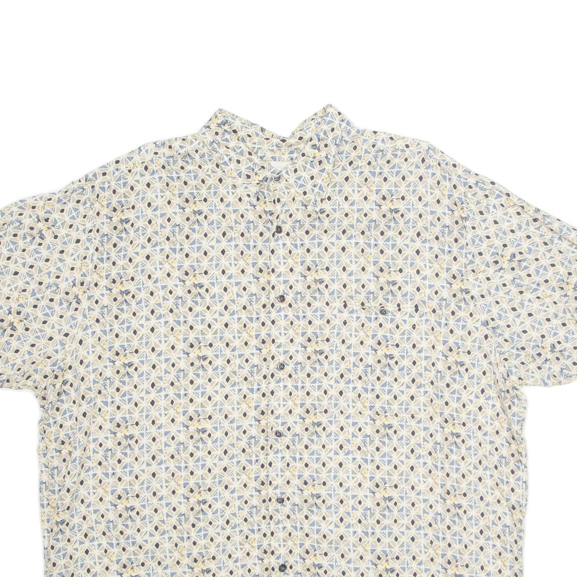 NATURAL ISSUE Mens Hawaiian Shirt Grey Crazy Pattern XL