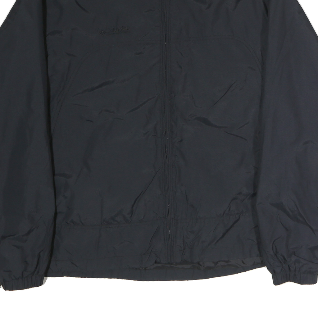 COLUMBIA Mens Black Jacket L Polyester Plain Zip Outdoor Lightweight Sportswear
