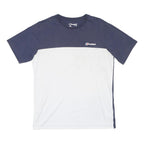BERGHAUS Mens Blue & White Graphic T-Shirt L Short Sleeve Crew Neck Casual Wear