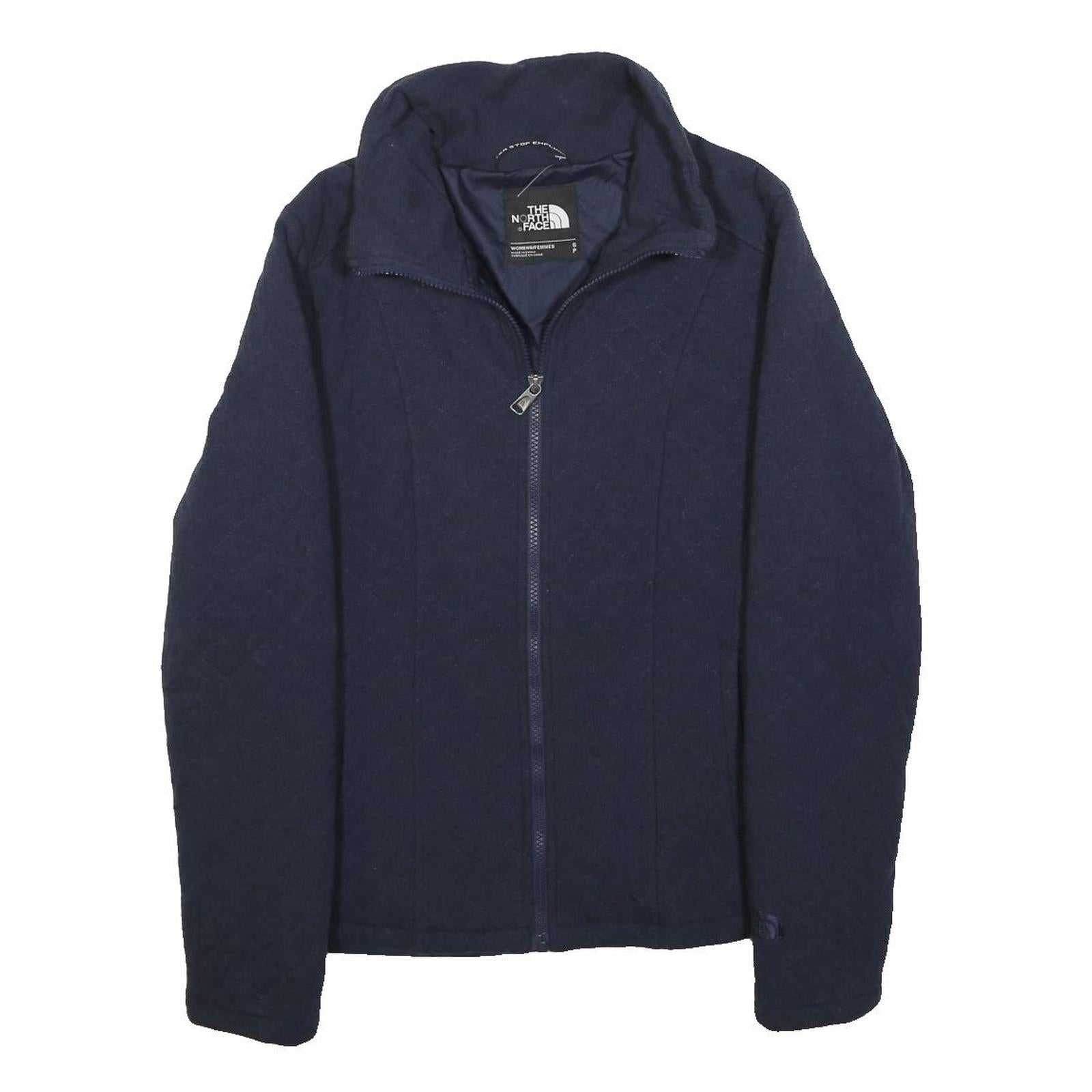 THE NORTH FACE Womens Navy Blue Jacket S Cotton Blend Quilted Zip Front Casual