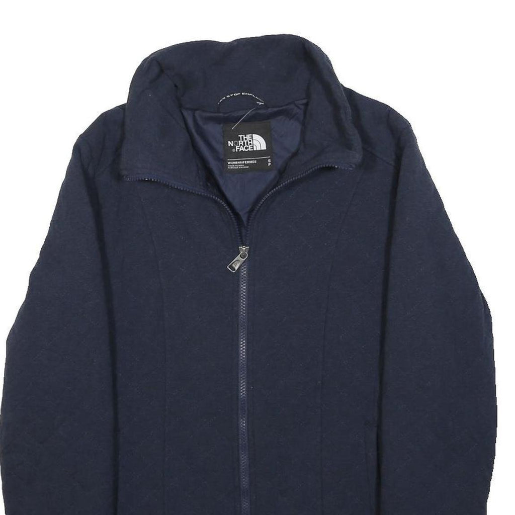 THE NORTH FACE Womens Navy Blue Jacket S Cotton Blend Quilted Zip Front Casual
