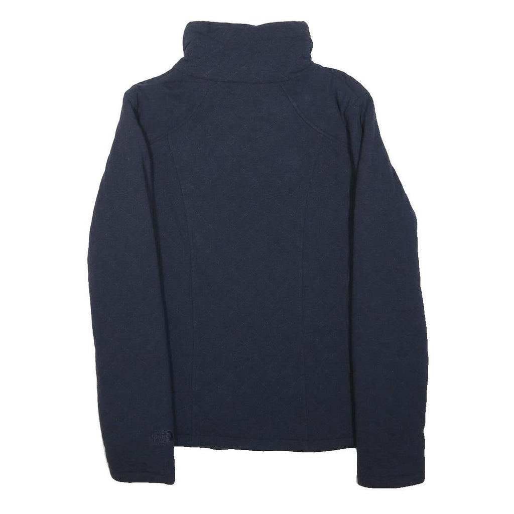 THE NORTH FACE Womens Navy Blue Jacket S Cotton Blend Quilted Zip Front Casual