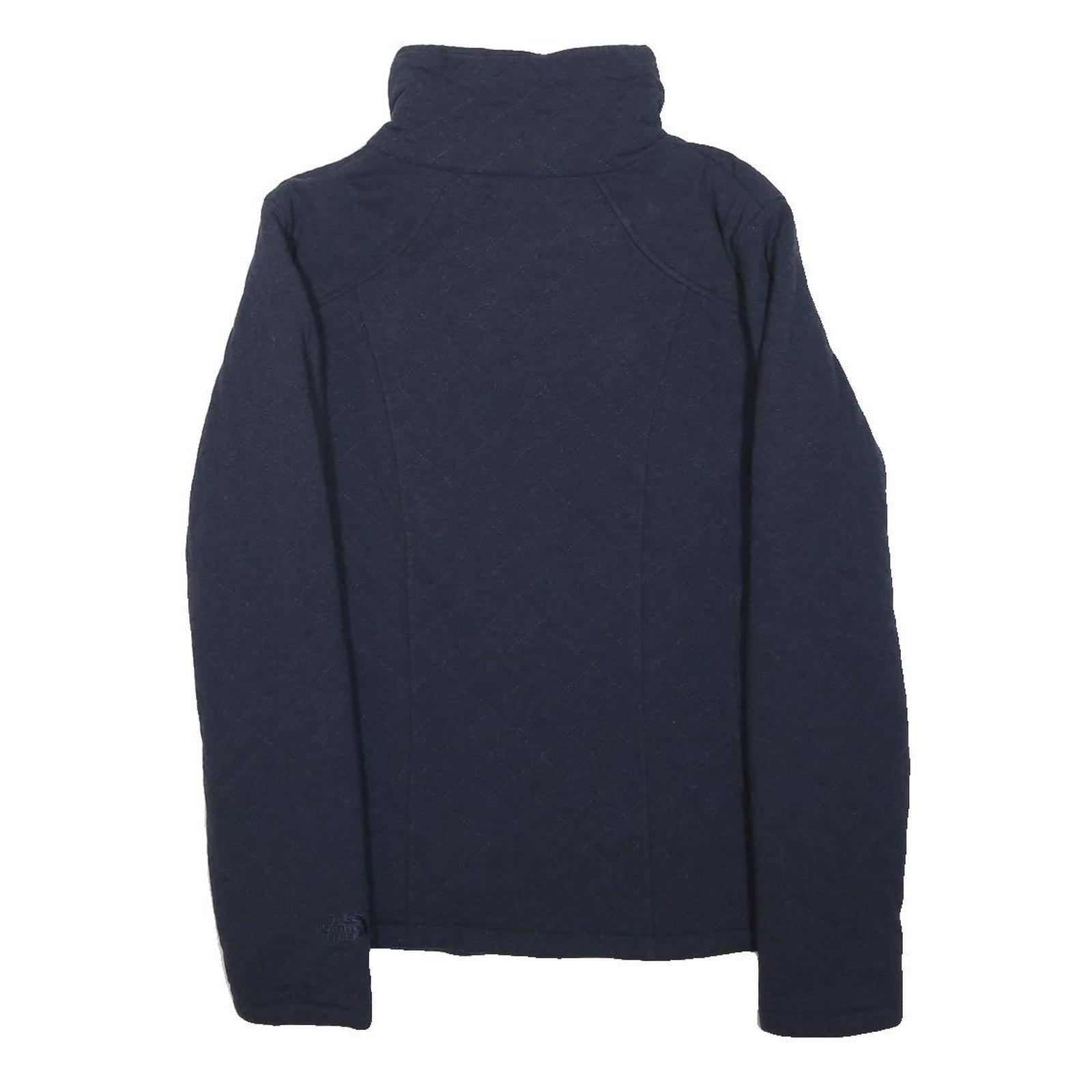 THE NORTH FACE Womens Navy Blue Jacket S Cotton Blend Quilted Zip Front Casual
