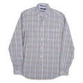 NAUTICA Mens Blue & Brown Check Shirt S Classic Fit Casual Cotton Blend