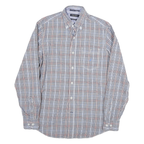 NAUTICA Mens Blue & Brown Check Shirt S Classic Fit Casual Cotton Blend