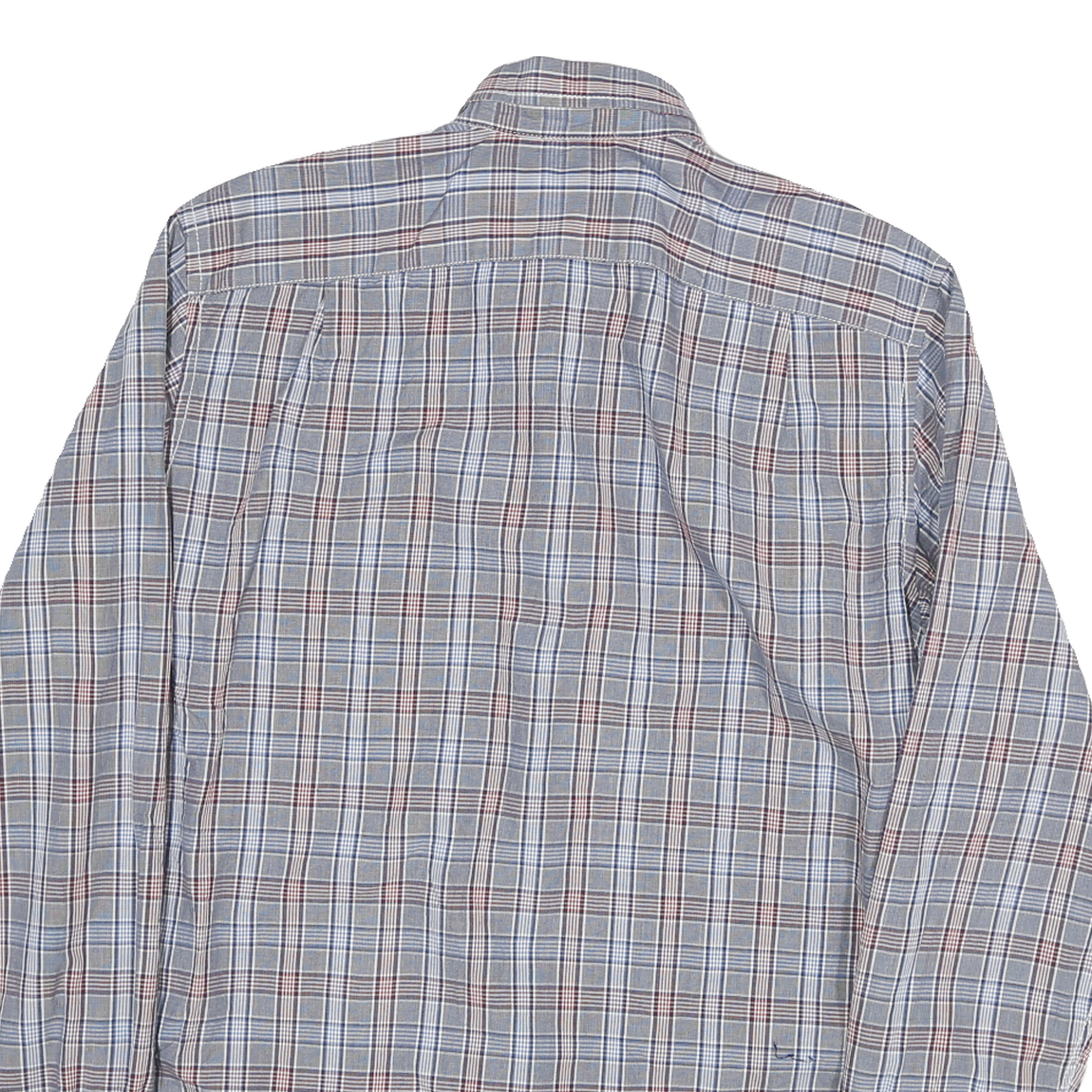 NAUTICA Mens Blue & Brown Check Shirt S Classic Fit Casual Cotton Blend