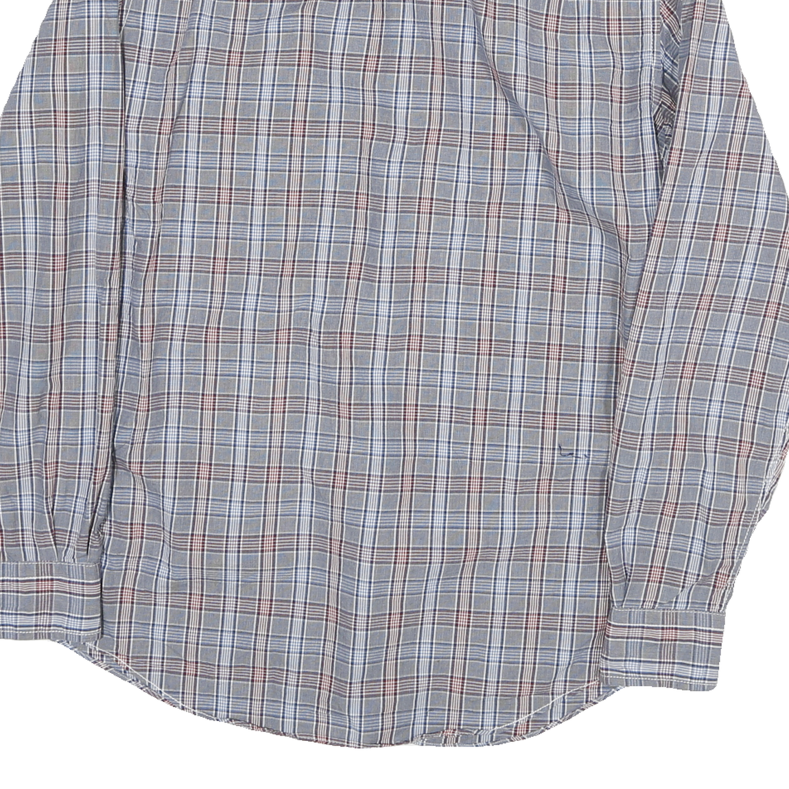 NAUTICA Mens Blue & Brown Check Shirt S Classic Fit Casual Cotton Blend