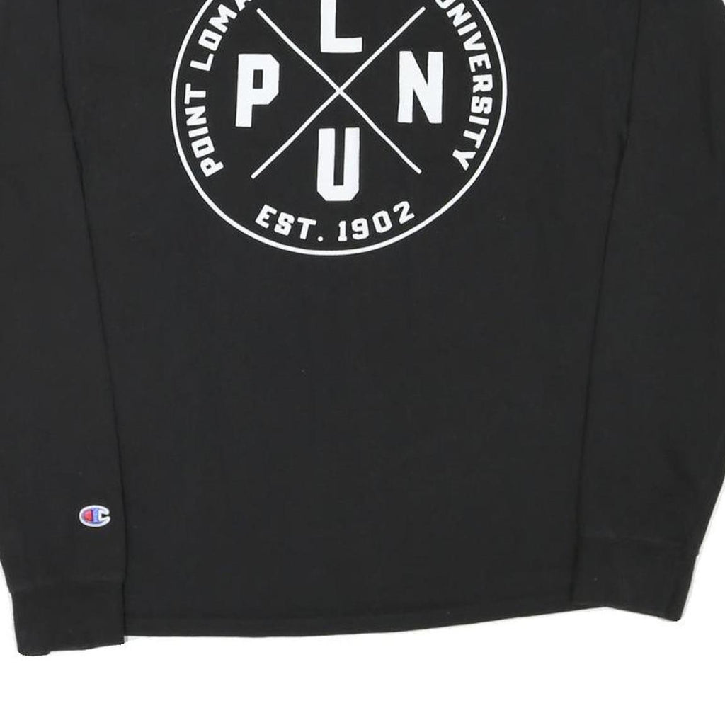 CHAMPION Mens Black PLNU San Diego Long Sleeve Crew Neck T-Shirt M Cotton Blend
