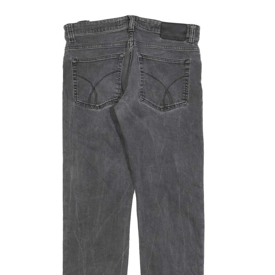 CALVIN KLEIN JEANS Mens Slim Grey Denim W30 L32 Cotton Blend Zip Comfortable