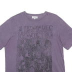 & OTHER STORIES Womens Purple Graphic T-Shirt L Short Sleeve Crew Neck Cotton