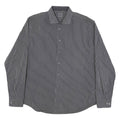 CALVIN KLEIN Mens Black & White Stripe Shirt XL Long Sleeve Cotton Blend