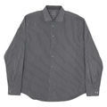 CALVIN KLEIN Mens Black & White Stripe Shirt XL Long Sleeve Cotton Blend