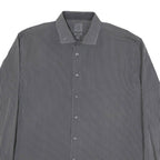 CALVIN KLEIN Mens Black & White Stripe Shirt XL Long Sleeve Cotton Blend