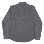 CALVIN KLEIN Mens Black & White Stripe Shirt XL Long Sleeve Cotton Blend