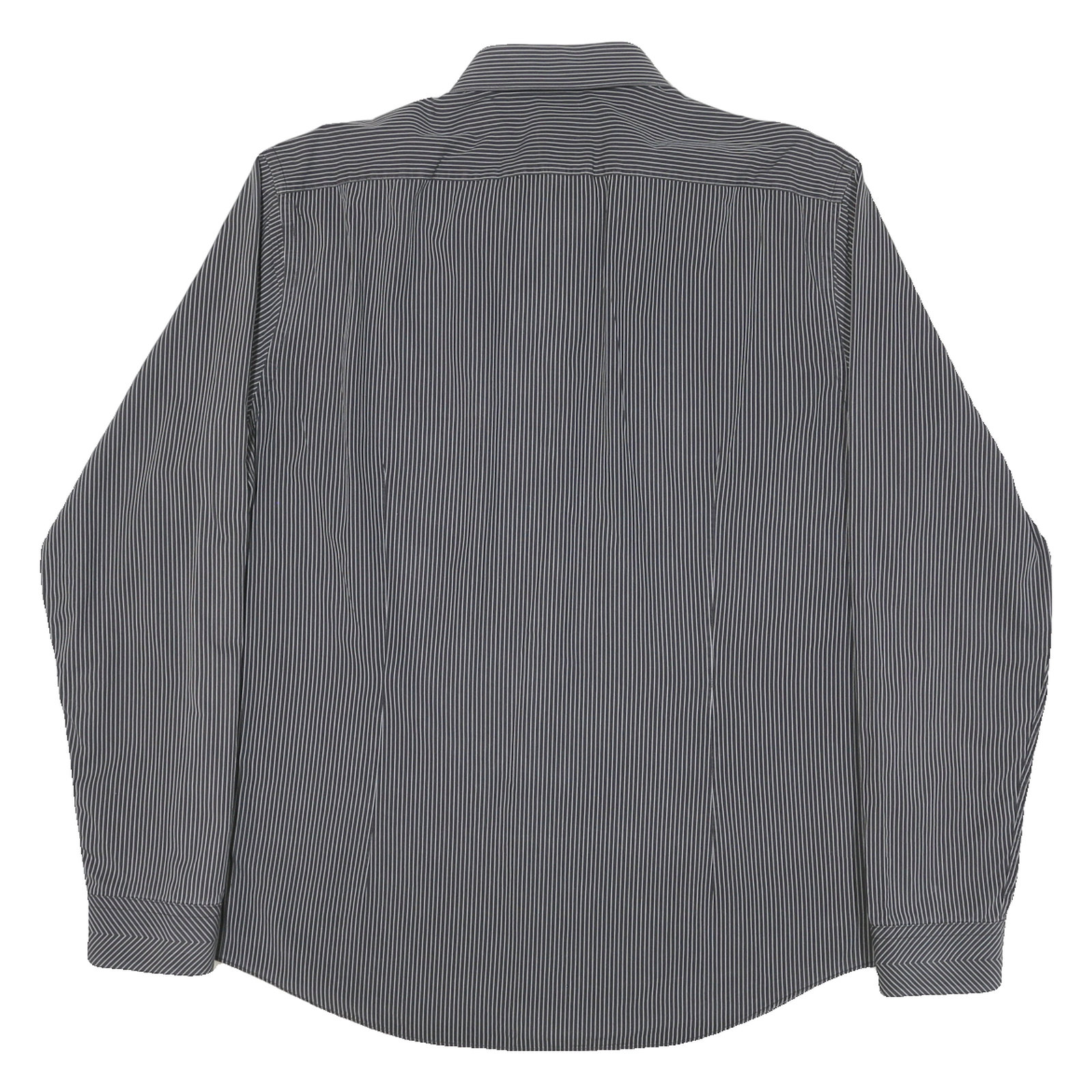 CALVIN KLEIN Mens Black & White Stripe Shirt XL Long Sleeve Cotton Blend