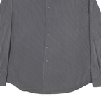 CALVIN KLEIN Mens Black & White Stripe Shirt XL Long Sleeve Cotton Blend