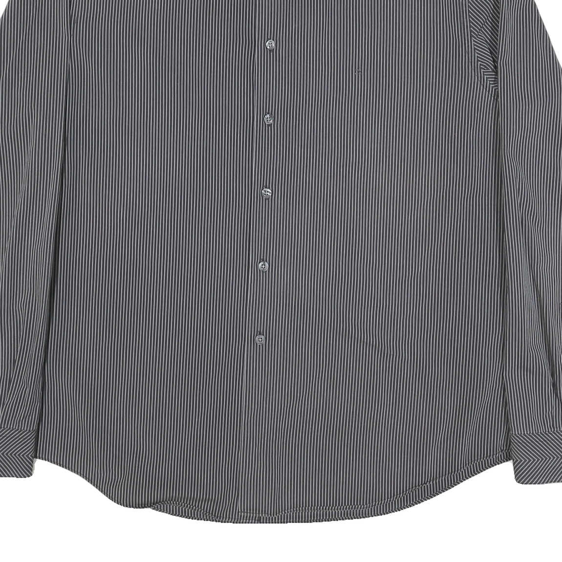 CALVIN KLEIN Mens Black & White Stripe Shirt XL Long Sleeve Cotton Blend