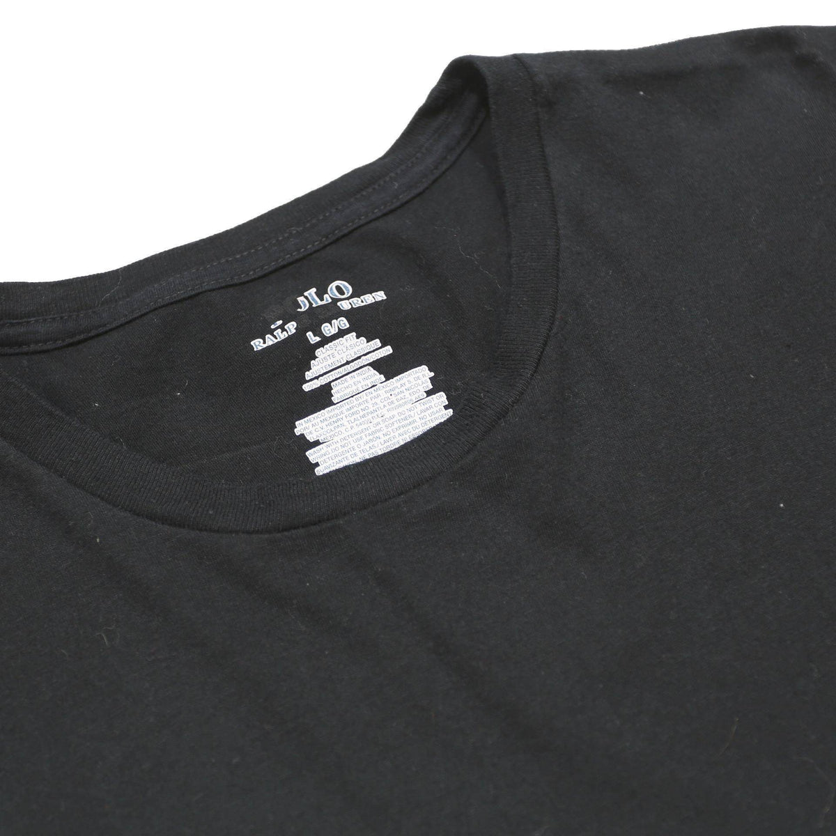 POLO RALPH LAUREN Mens Black L T-Shirt Crew Neck Short Sleeve Cotton Casual Top