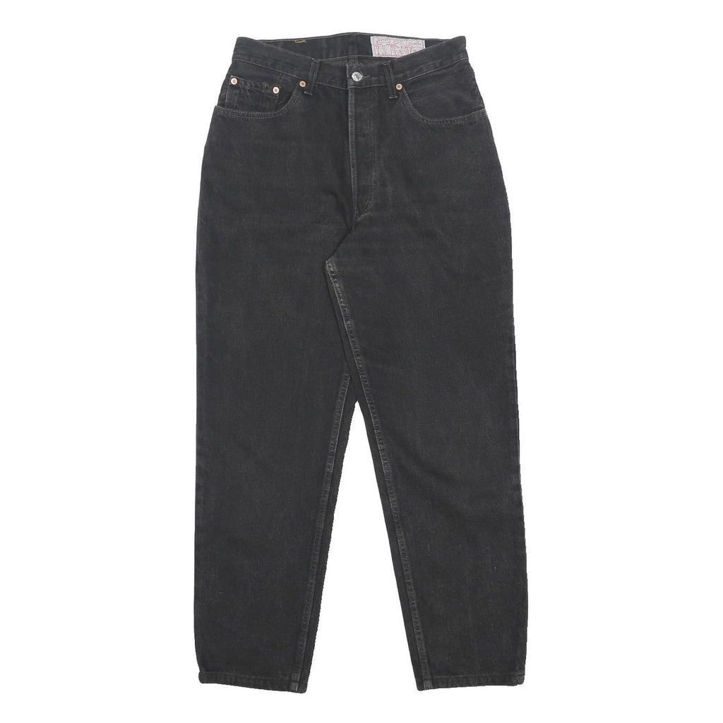 LEVI'S 901 Womens Black Regular Straight Denim Medium W28 L28 High Waist Button