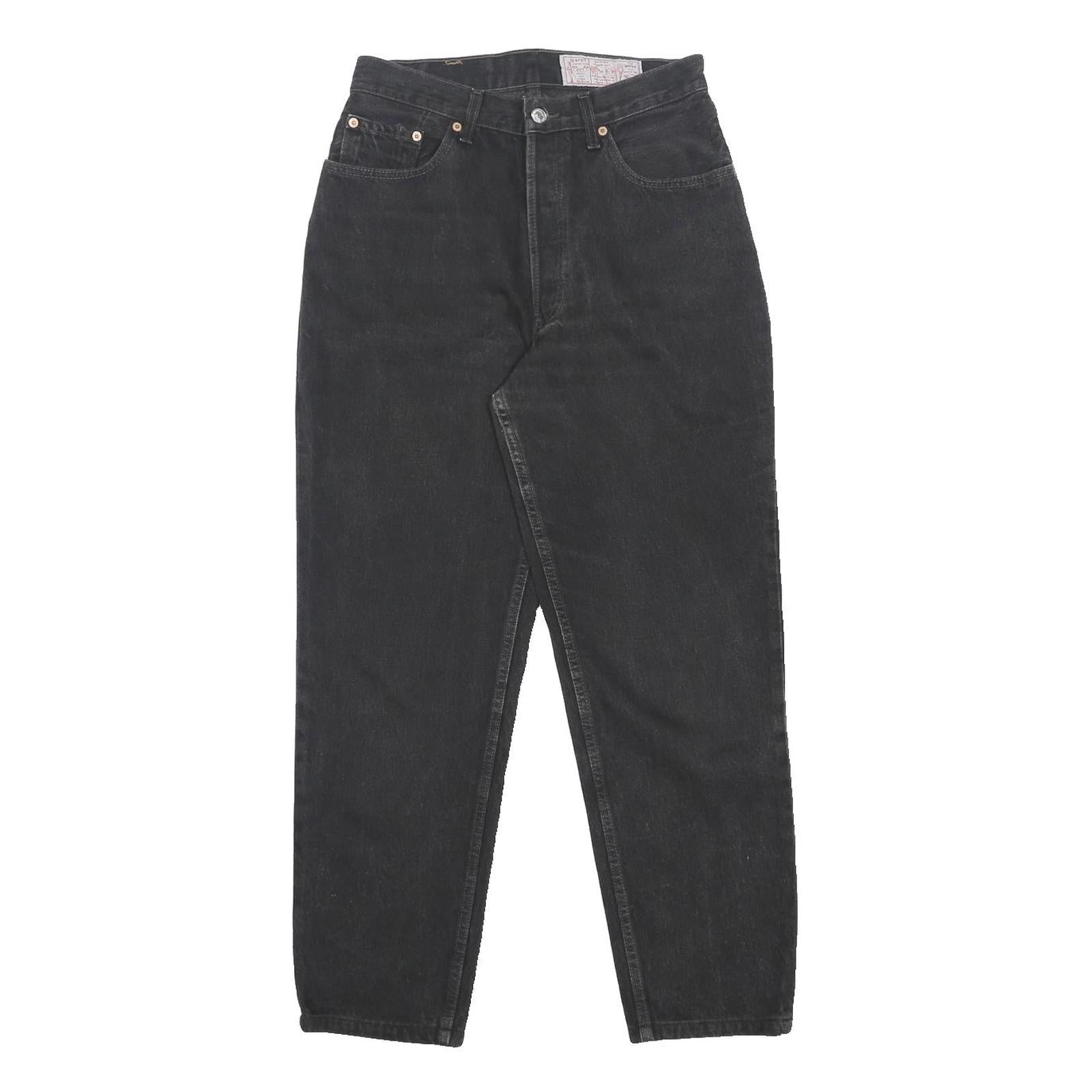 LEVI'S 901 Womens Black Regular Straight Denim Medium W28 L28 High Waist Button