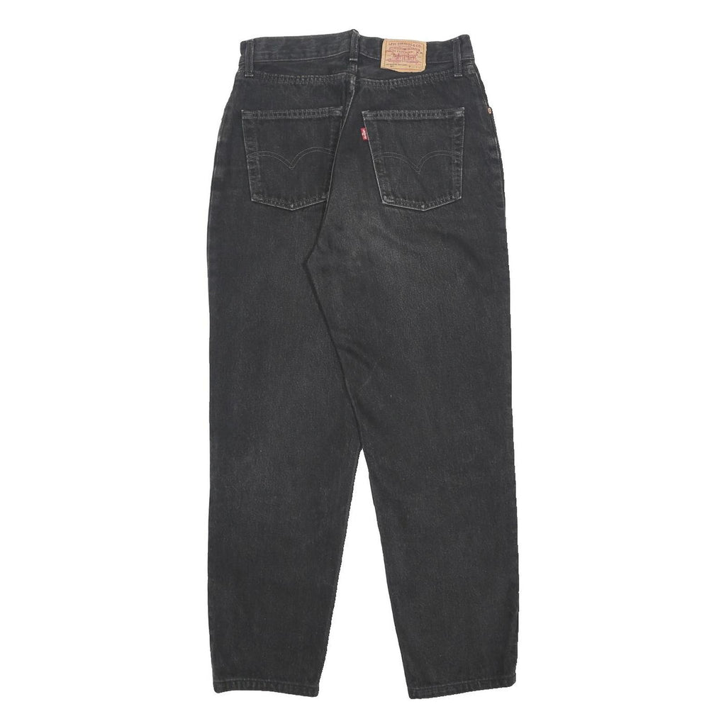 LEVI'S 901 Womens Black Regular Straight Denim Medium W28 L28 High Waist Button