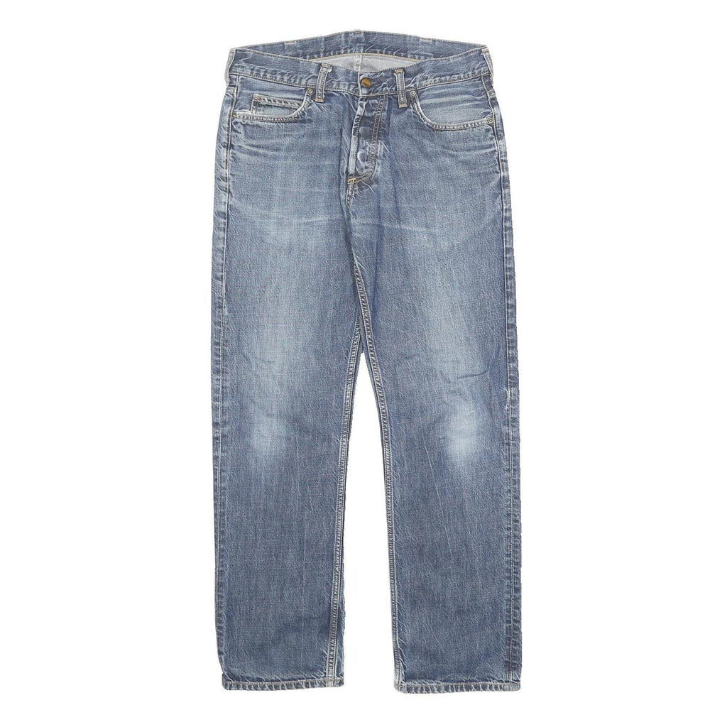 CARHARTT Mens Jeans Blue Regular Straight Denim Medium W31 L32 Button Closure