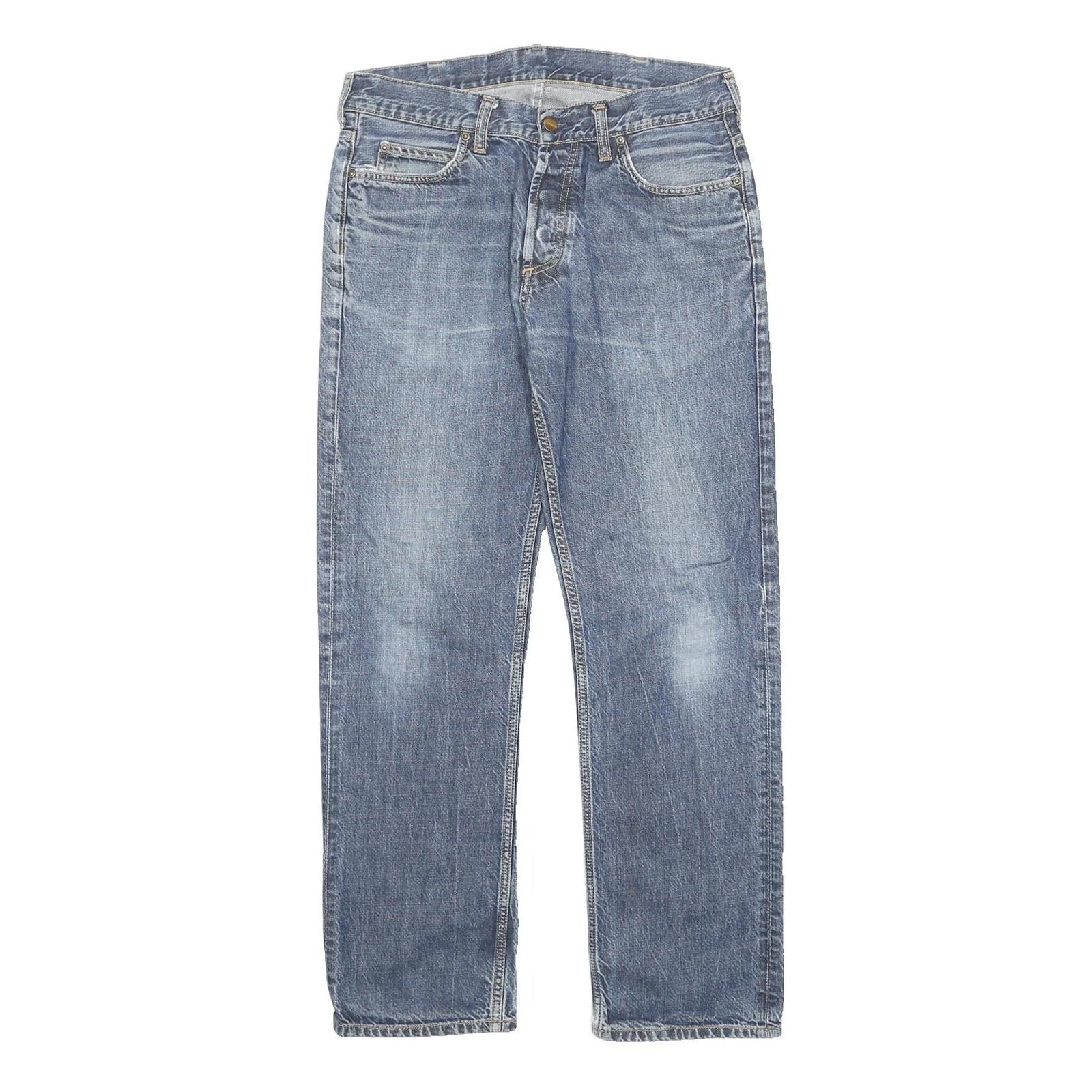 CARHARTT Mens Jeans Blue Regular Straight Denim Medium W31 L32 Button Closure